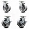 Service Caster 5 Inch V-Groove Semi Steel Swivel Caster Set with Roller Bearings 2 Brakes SCC SCC-20S520-VGR-2-TLB-2 - alternate 1